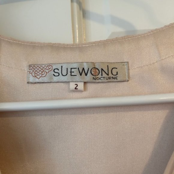 Sue Wong couture rose gold/blush lace cocktail dress - Picture 2 of 5